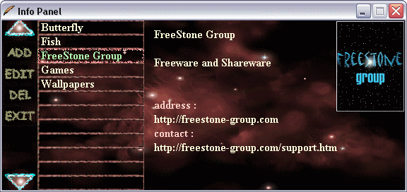 Directory. Let Info Panel remember birthday, anniversaries, addresses phone numbers and more. Info Panel supports an easy to use design. Do not remember of days of births, Telephone numbers and addresses familiar? Entrust to the computer it do for you!